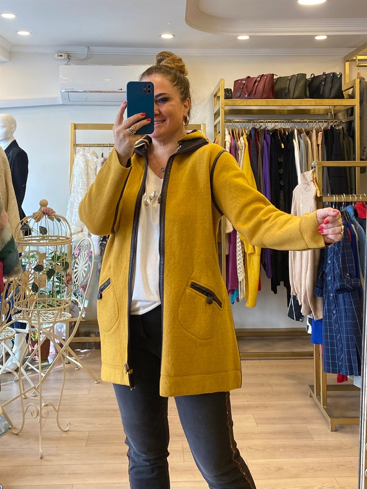 Çift Taraflı Triko Ceket Kahve