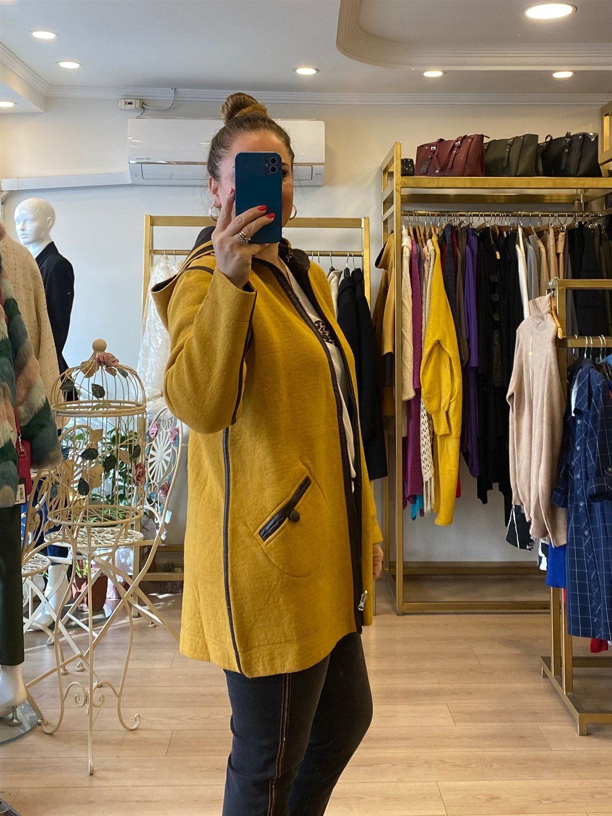 Çift Taraflı Triko Ceket Kahve