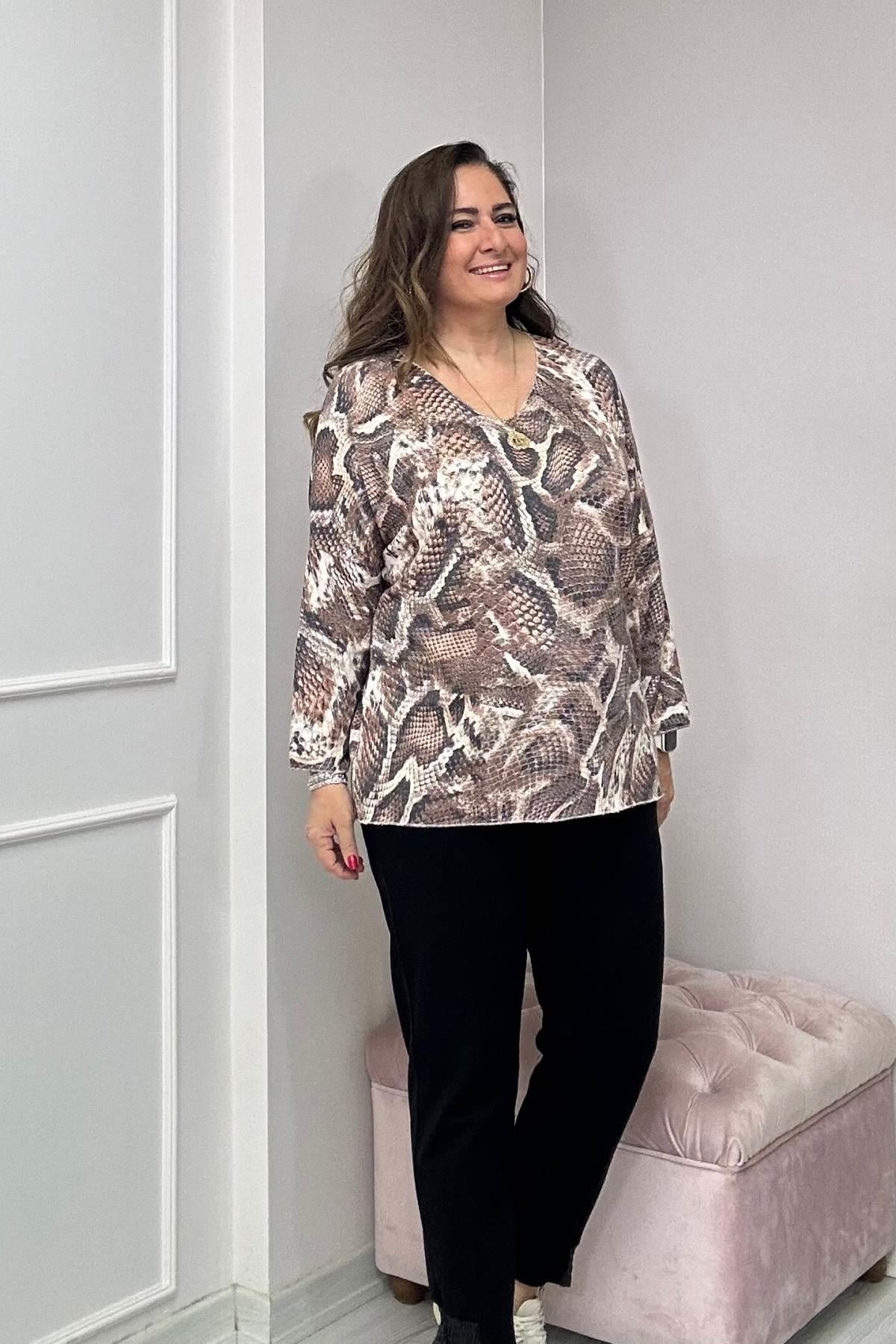 Deri Desenli Angora Triko 20662