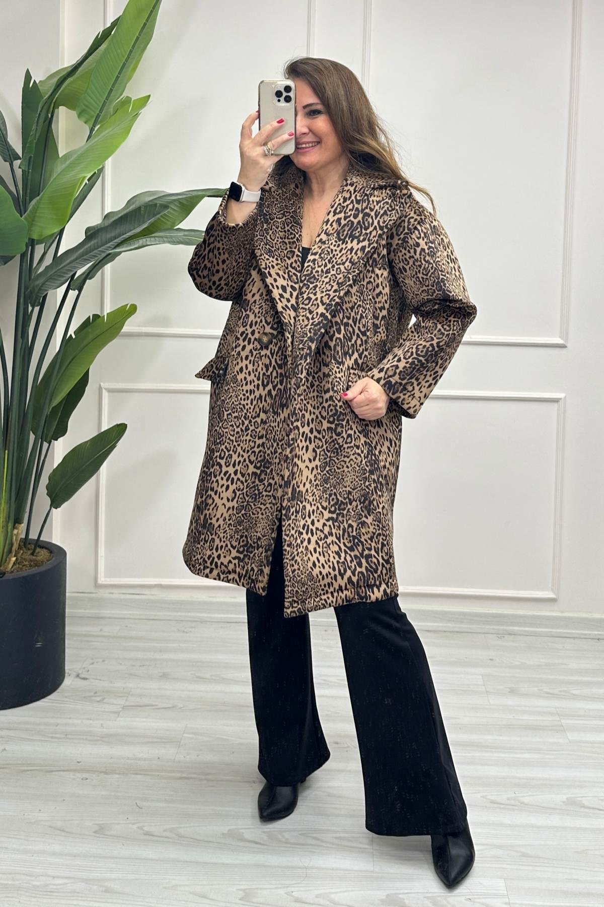 Desenli Cepli  Trençkot Kahverengi 