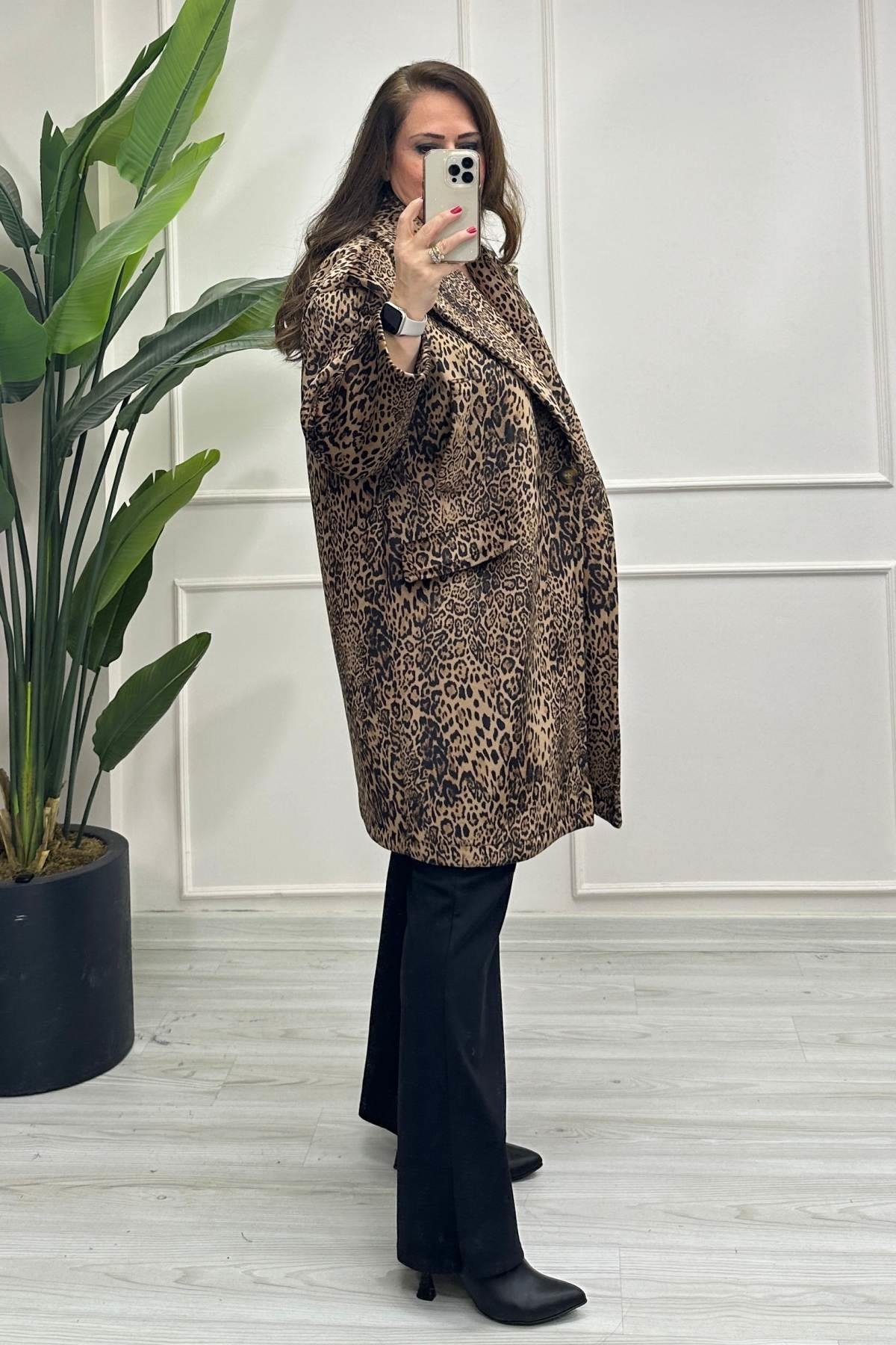 Desenli Cepli  Trençkot Kahverengi 