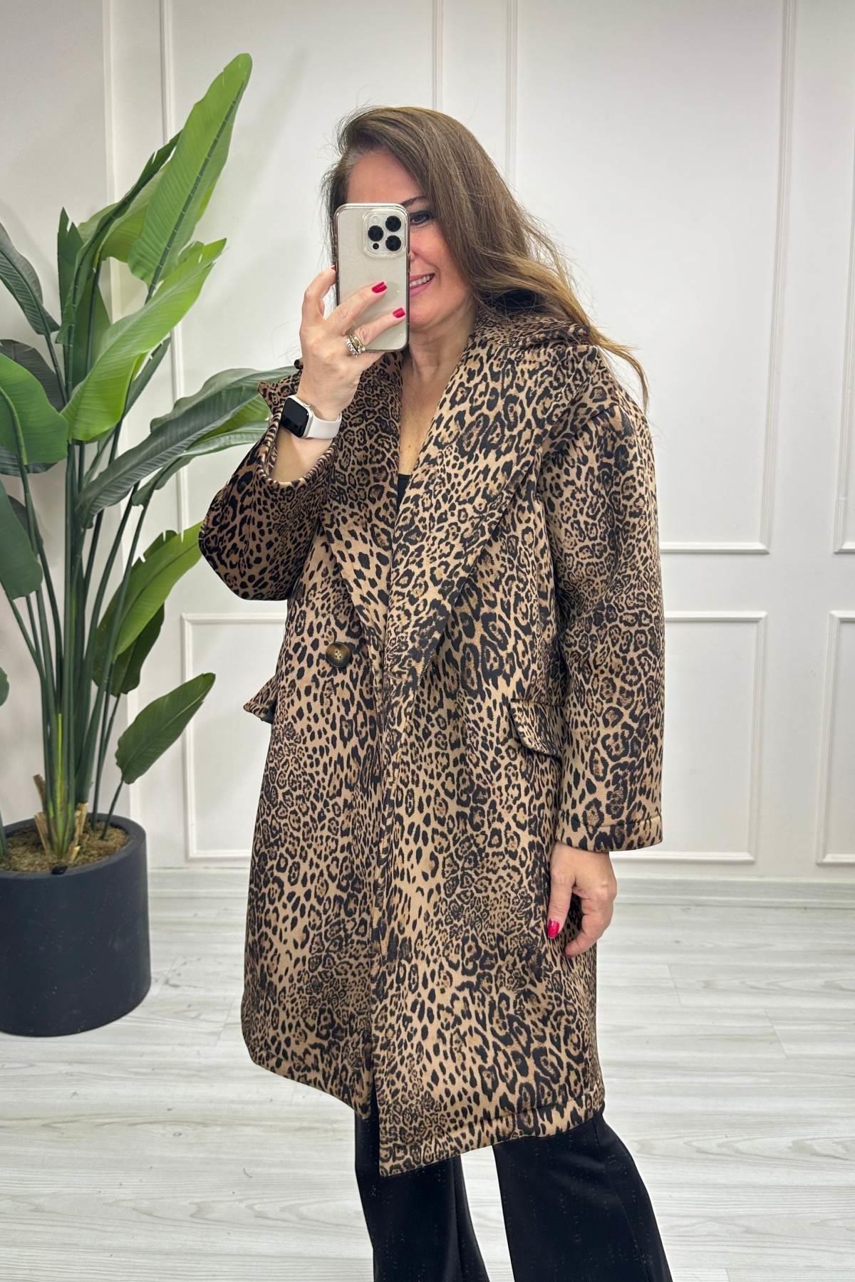 Desenli Cepli  Trençkot Kahverengi 