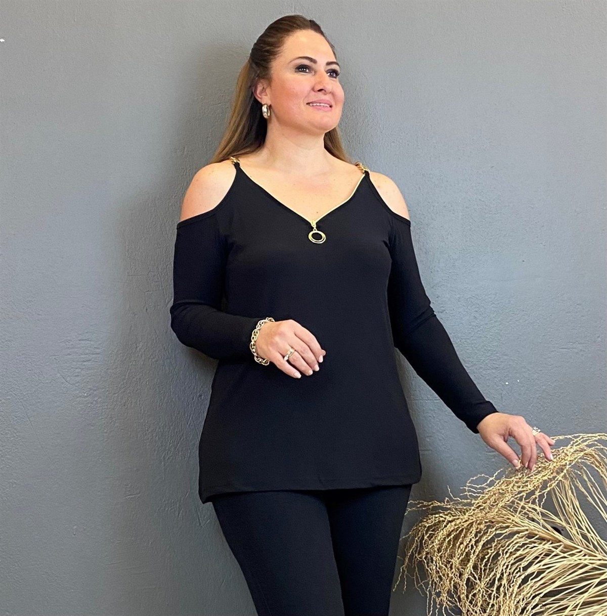 Fermuar Detaylı Bluz