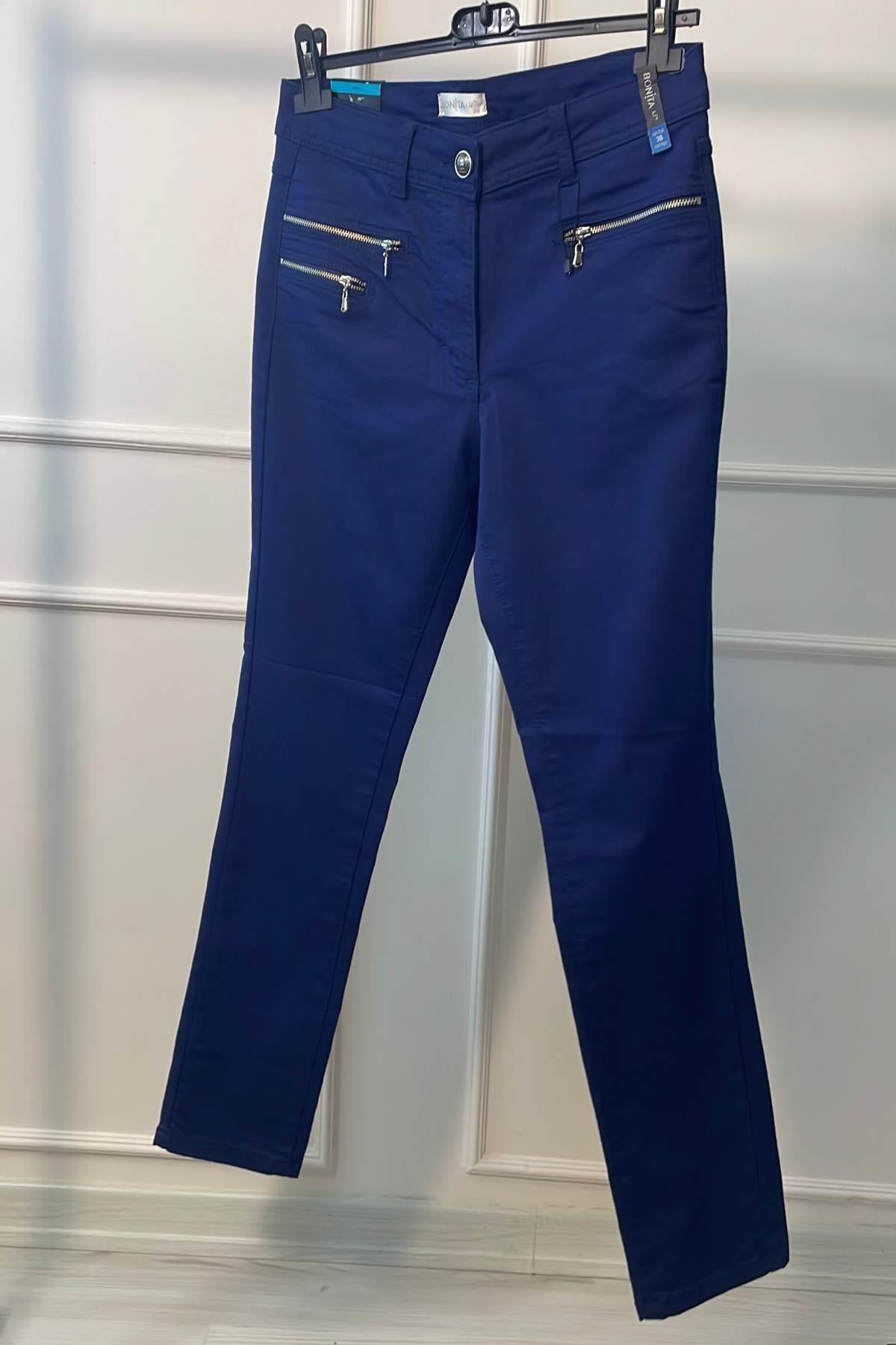 Fermuar Detaylı Pantolon Lacivert