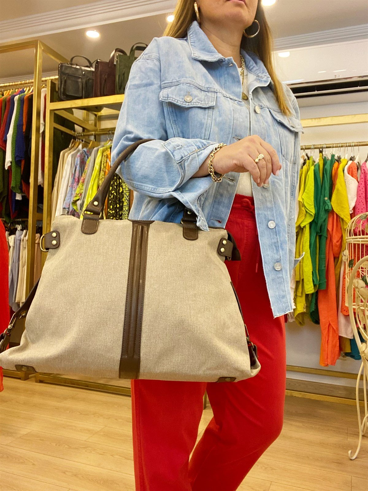 Hare Desenli Oversize Kot Ceket