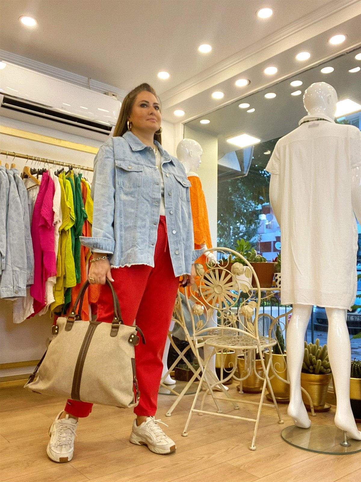 Hare Desenli Oversize Kot Ceket