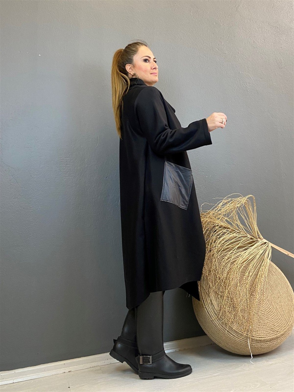 Kruvaze Fermuarlı Polar Ceket