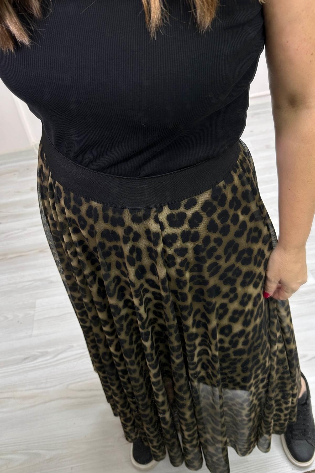 Leo Desenli Etek Yeşil