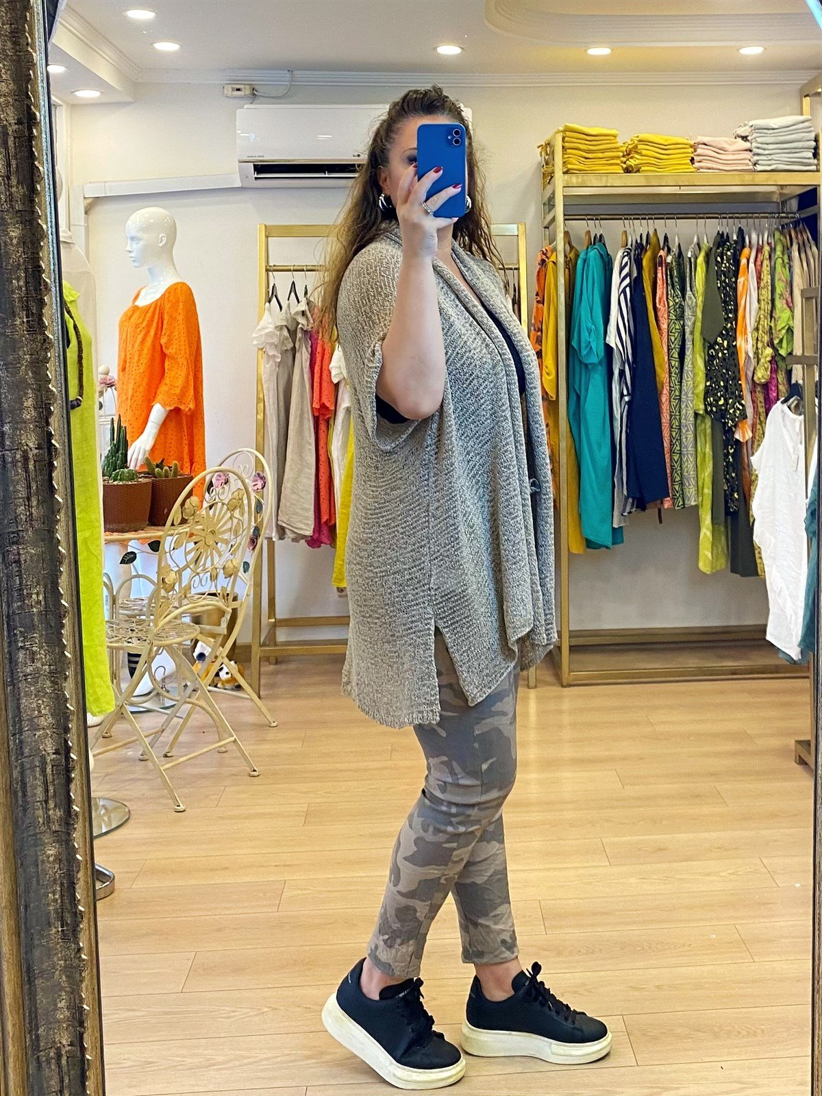 Merserize Şal Taka Ceket Toprak