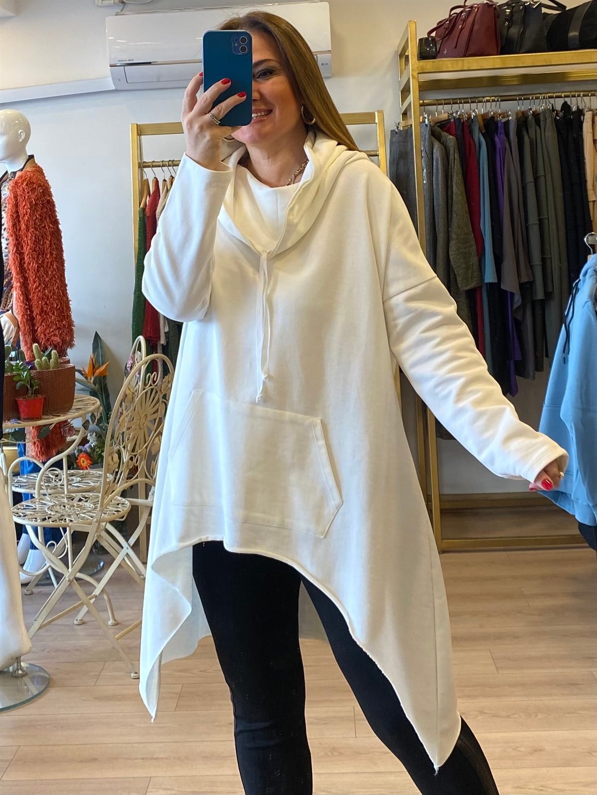 Ön Kısa Arka Uzun Sweatshirt
