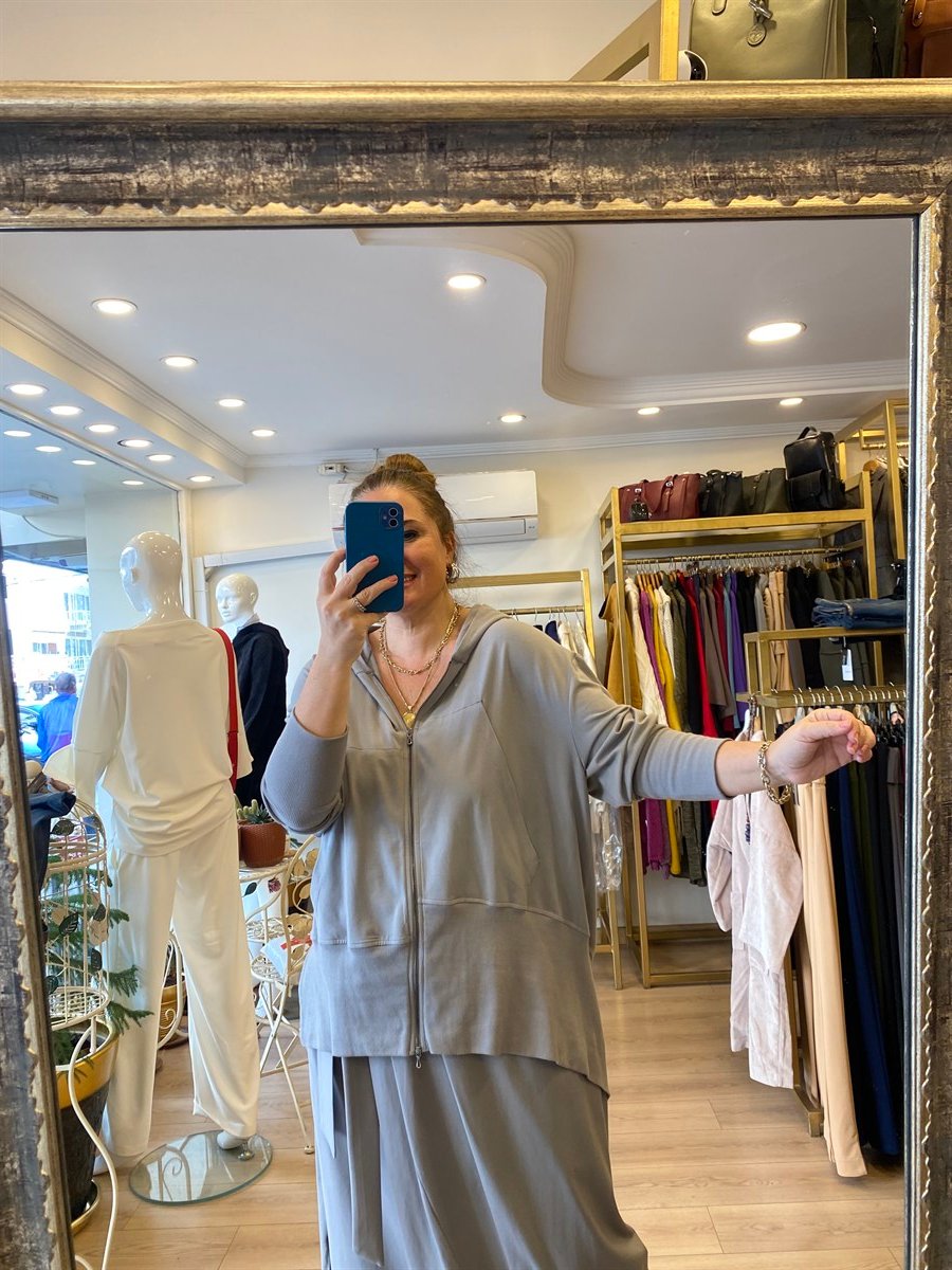 Organik Kumaş Ceket Gri