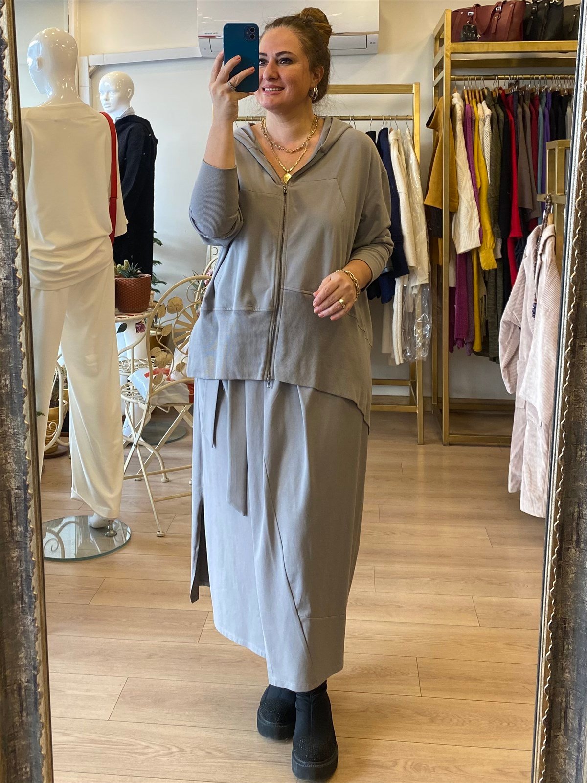 Organik Kumaş Ceket Gri