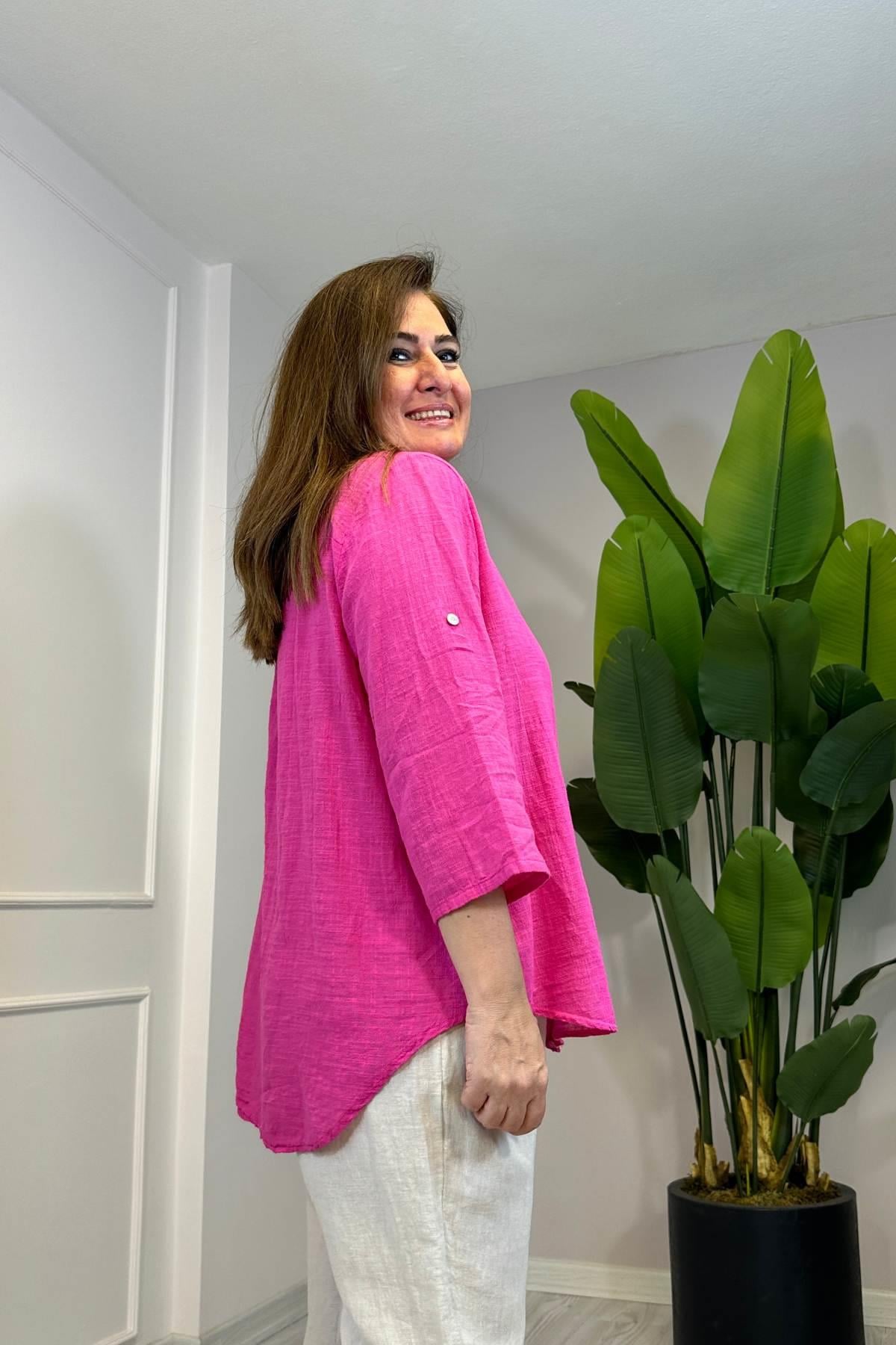 Pamuklu Pullu Gömlek Pembe