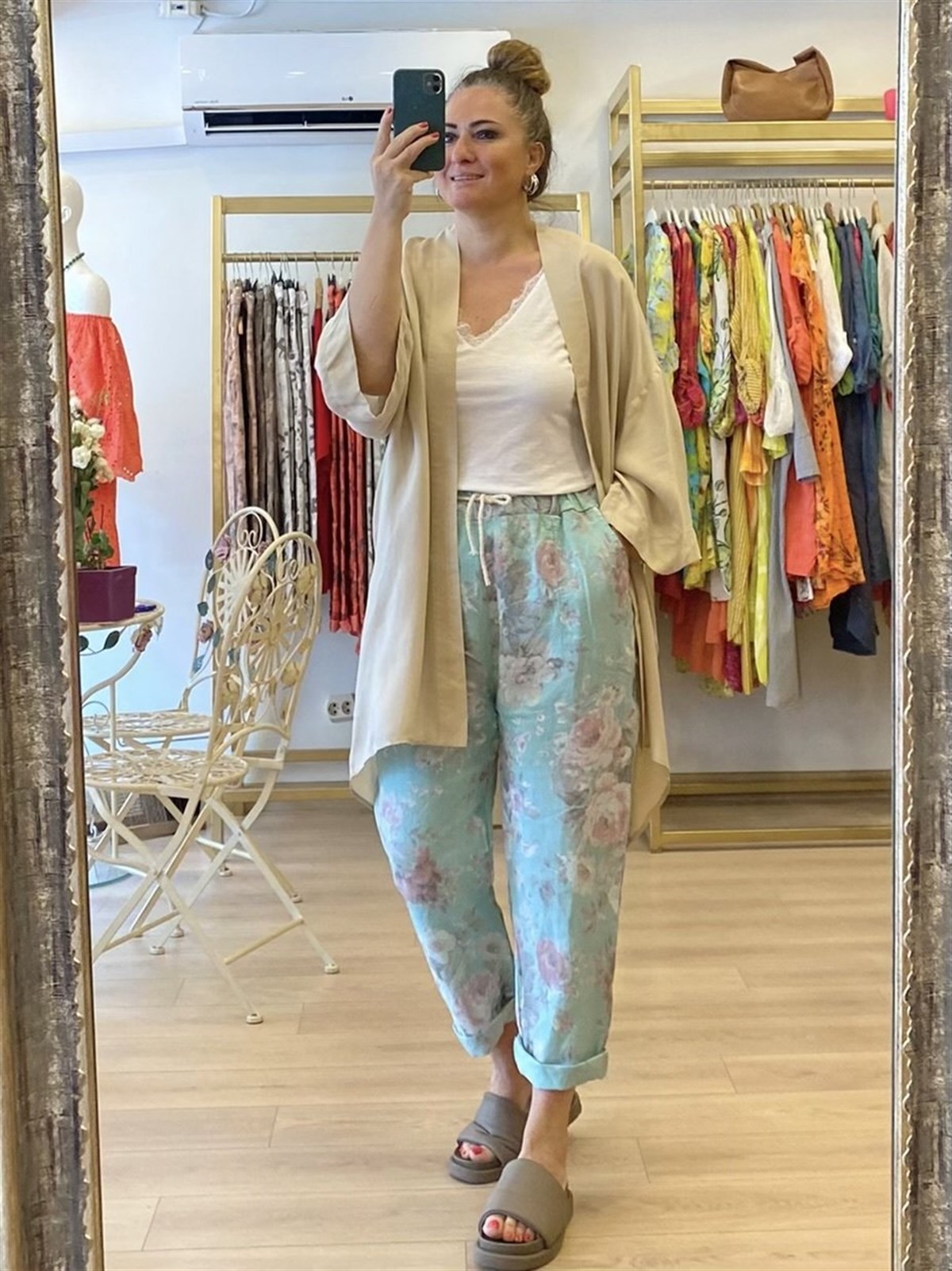 Pamuklu Saten Kumaş Ceket Bej