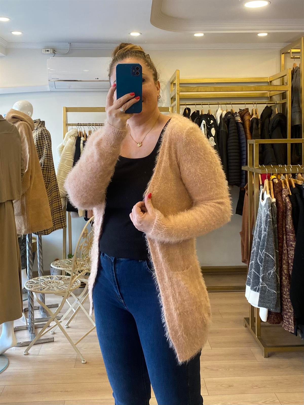 Tiftik Triko Hırka Pembe