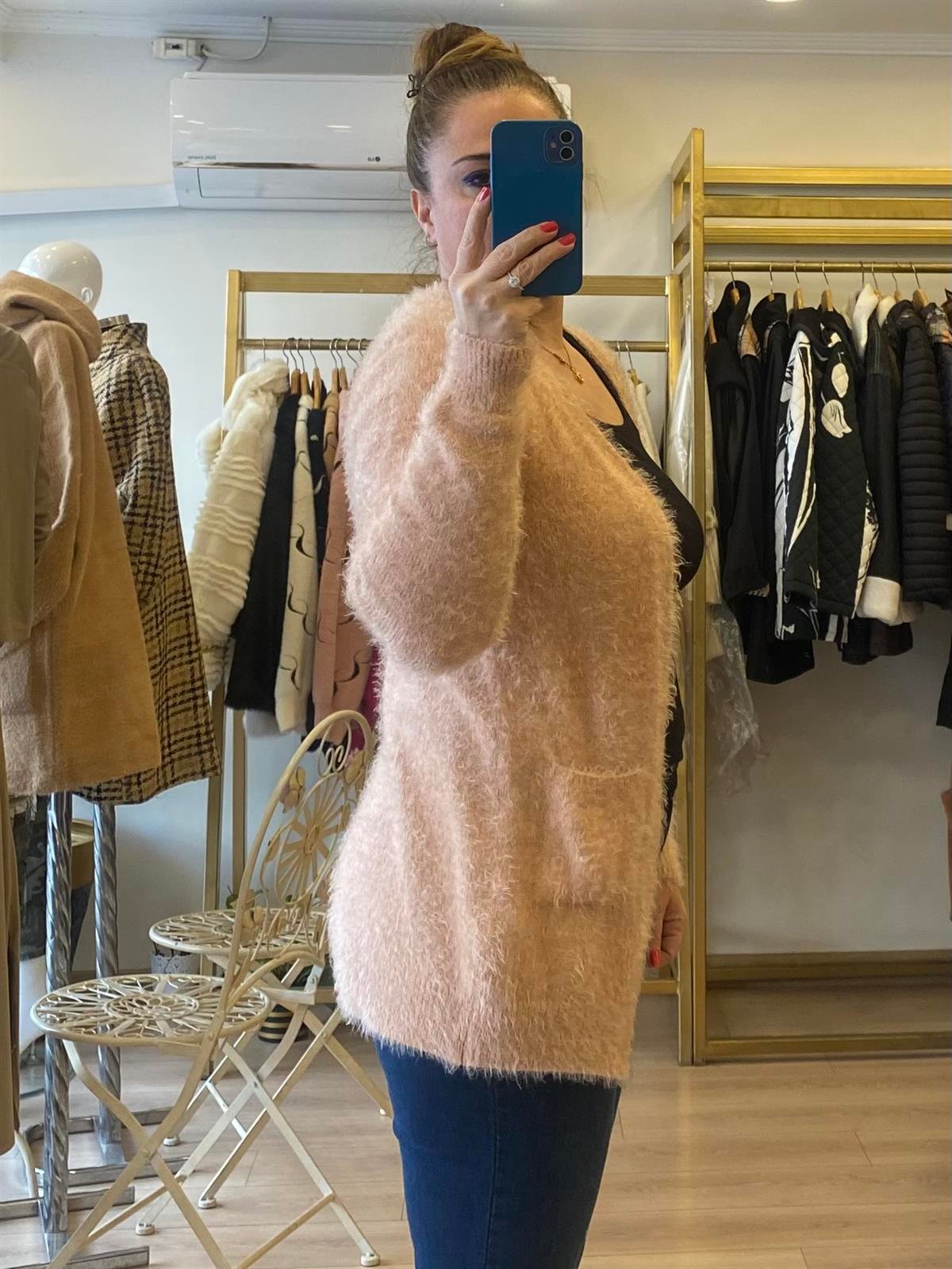 Tiftik Triko Hırka Pembe