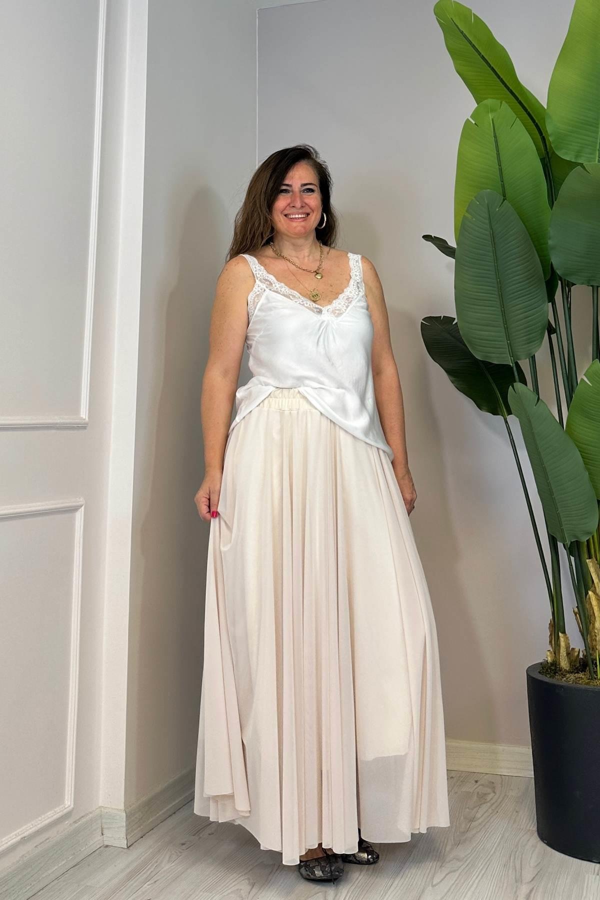 Tül Etek Kendinden Astarlı Pudra