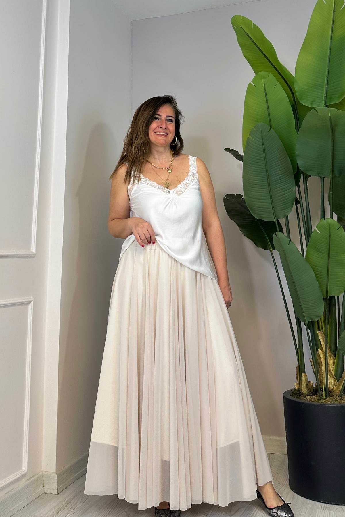 Tül Etek Kendinden Astarlı Pudra