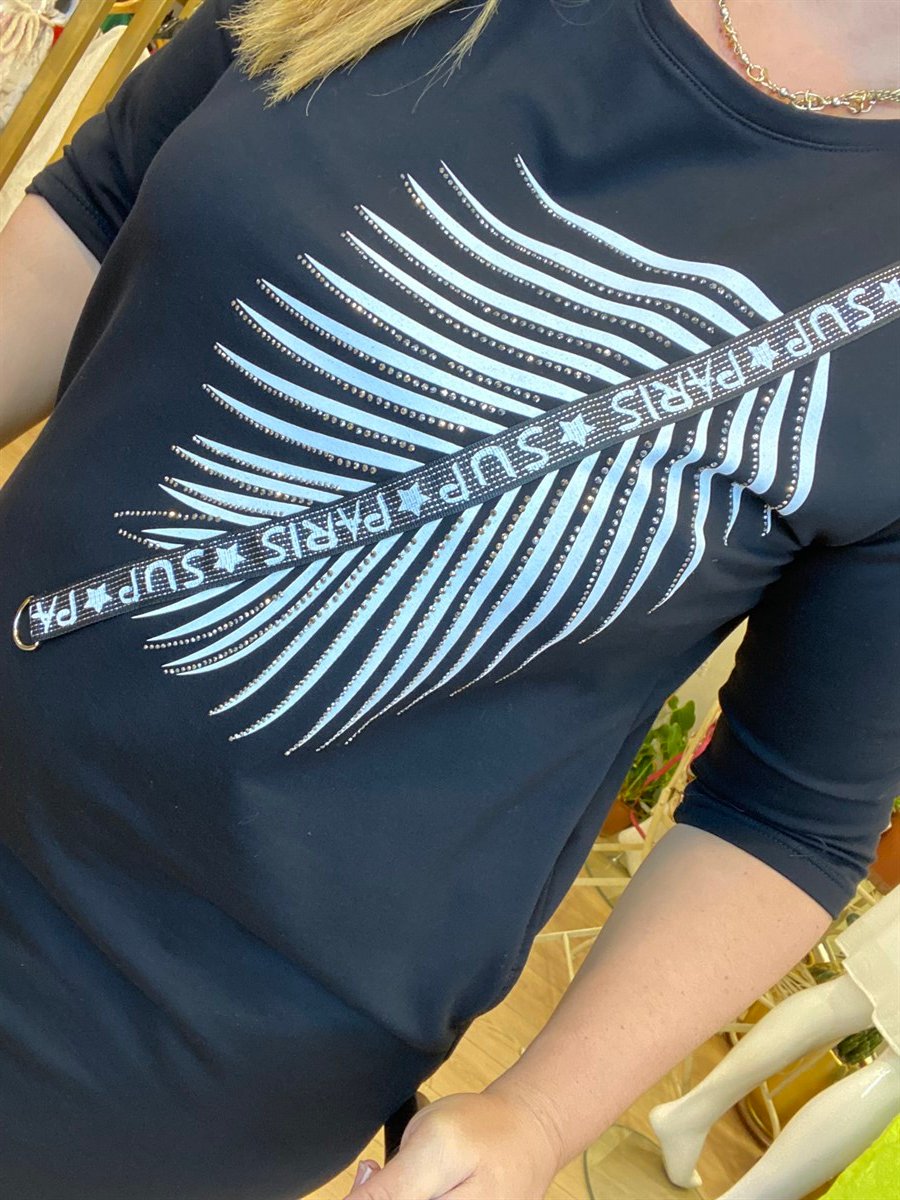Yaprak Desenli Sweat Kumaş Elbise