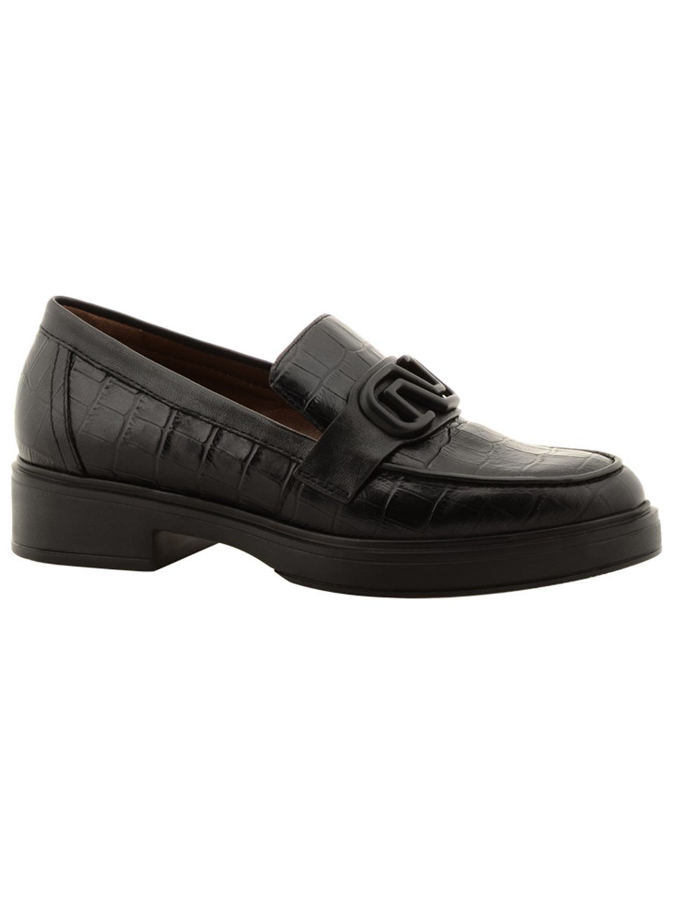 Loafer A62691 KROKO+NAPA NUR Siyah