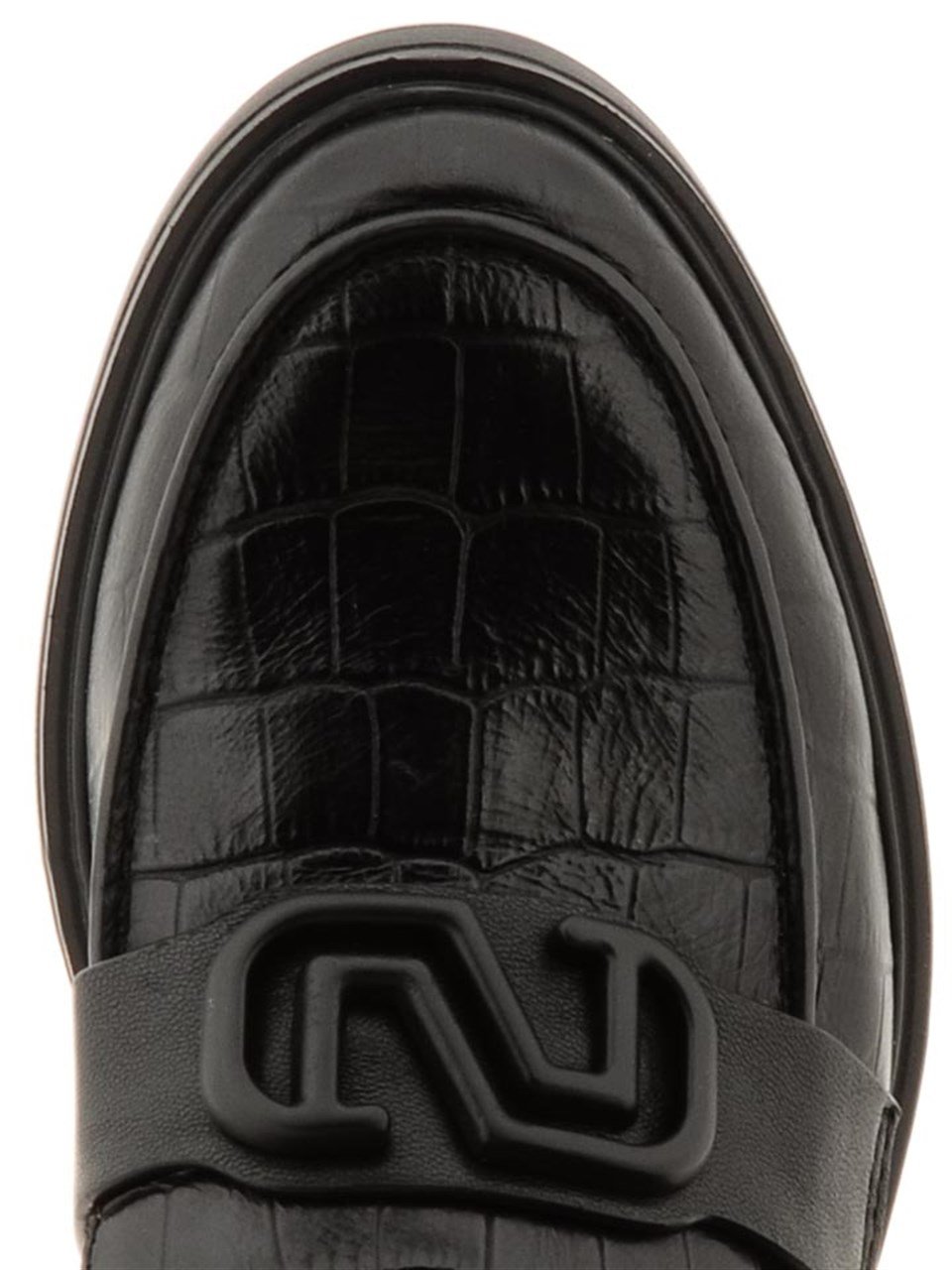 Loafer A62691 KROKO+NAPA NUR Siyah