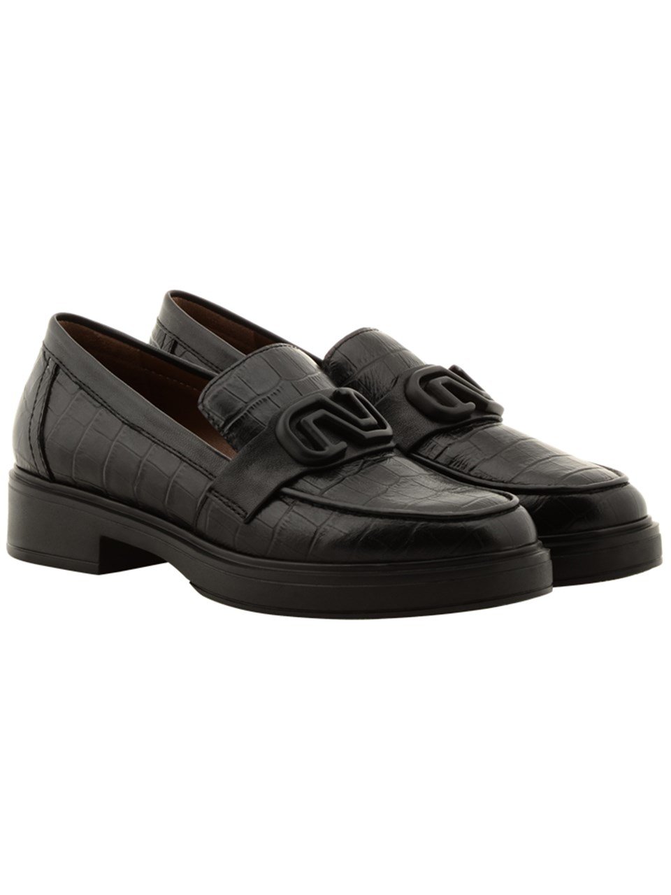 Loafer A62691 KROKO+NAPA NUR Siyah
