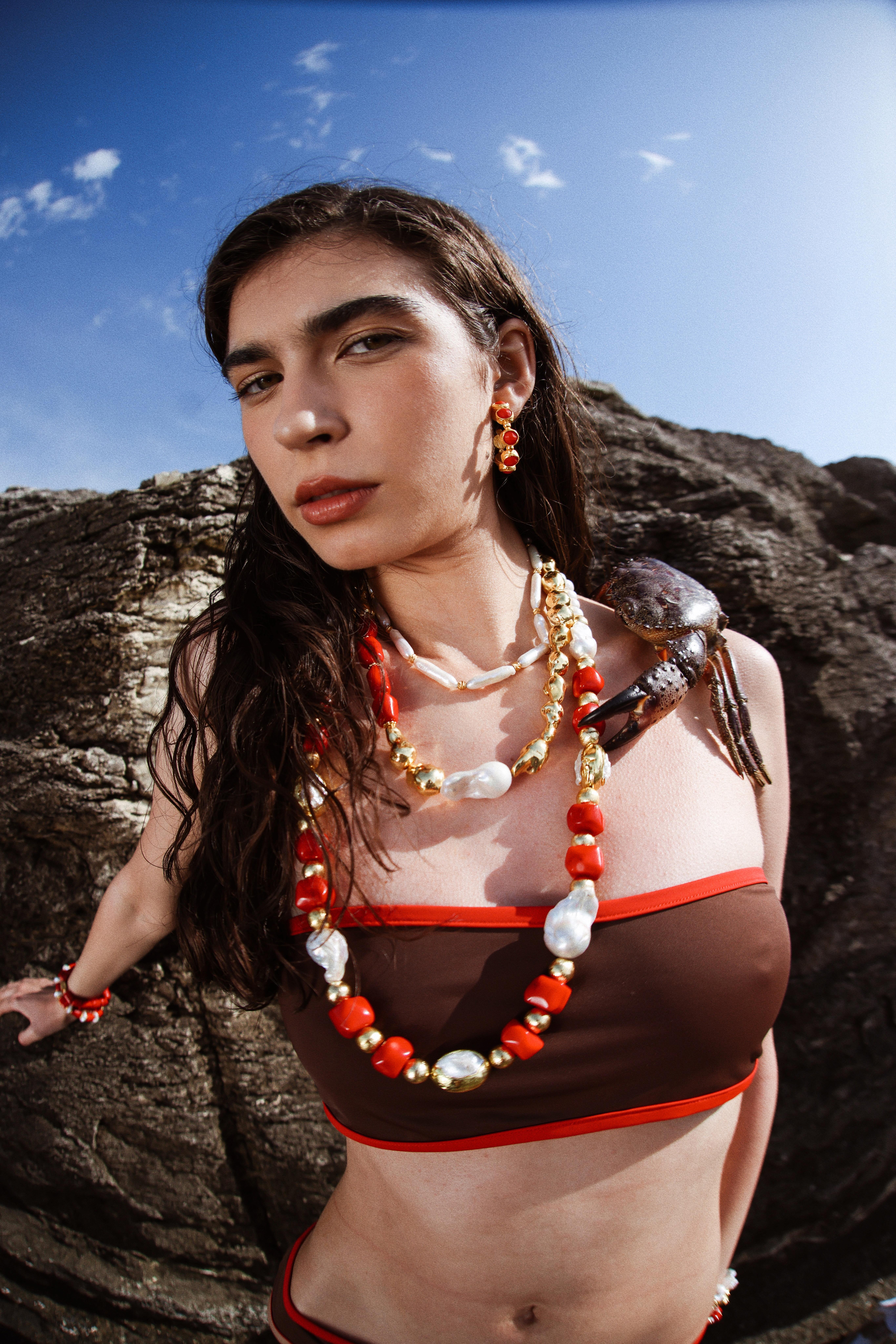 Golden Coral Necklace