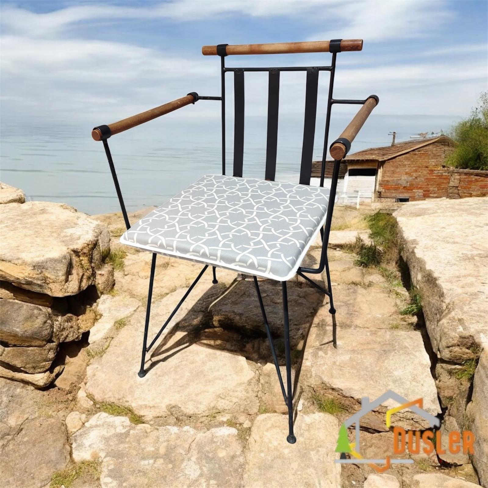 40*40 Gri Desenli Sandalye Minderi