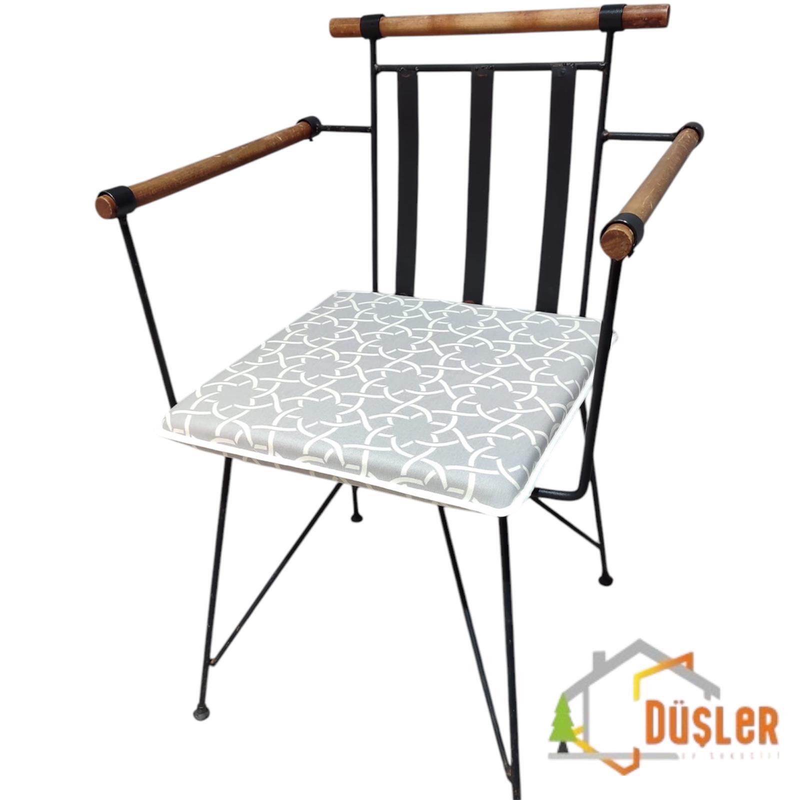 40*40 Gri Desenli Sandalye Minderi