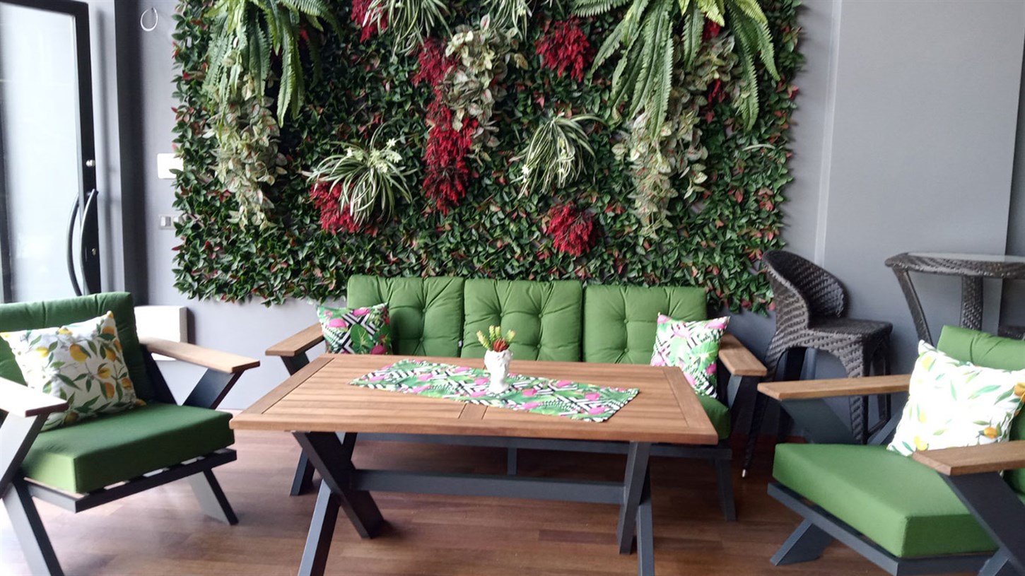 Bahçe Takım Minderi Düğmeli Yeşil