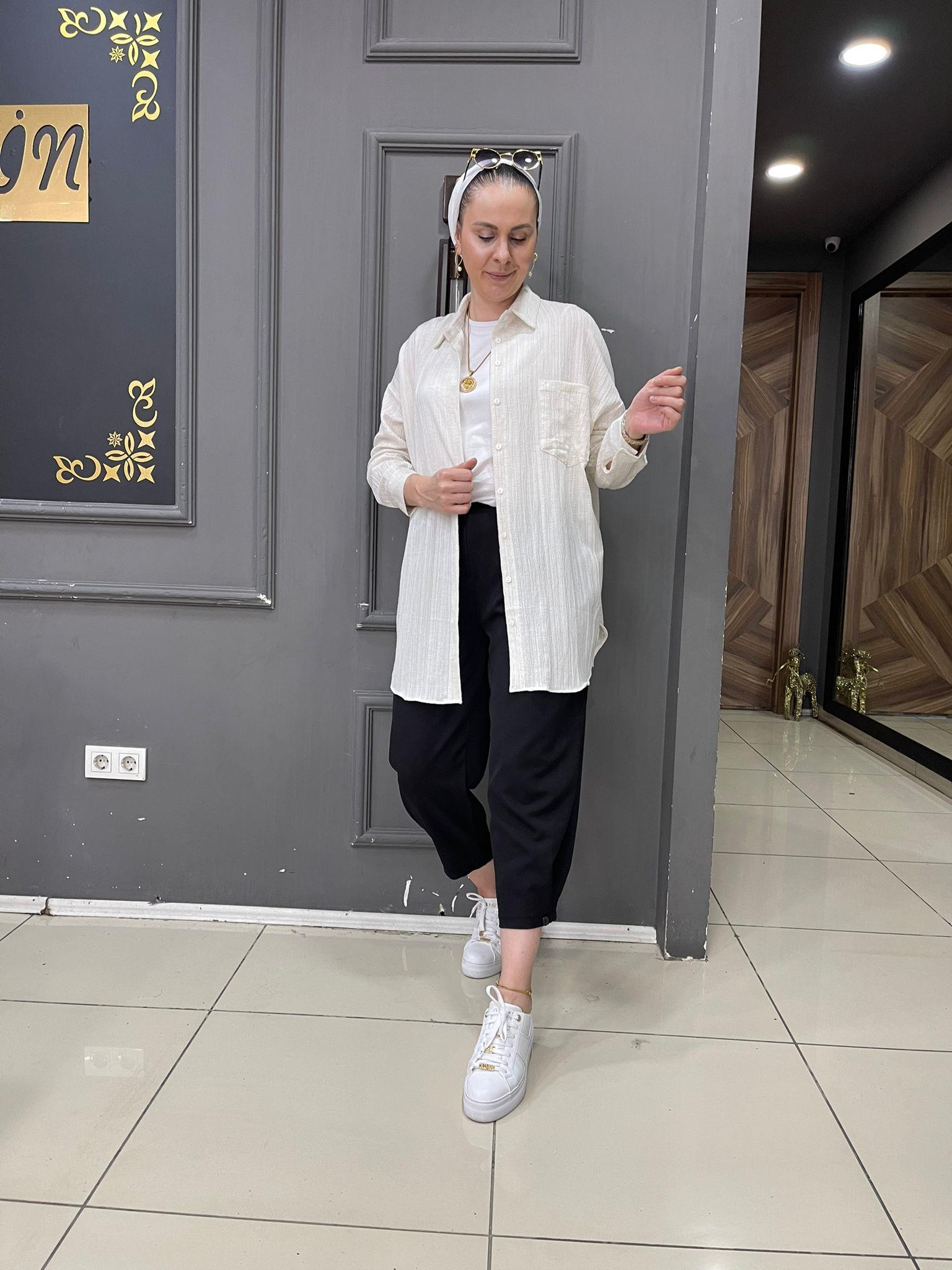Bürümcük Oversize Gömlek Taş
