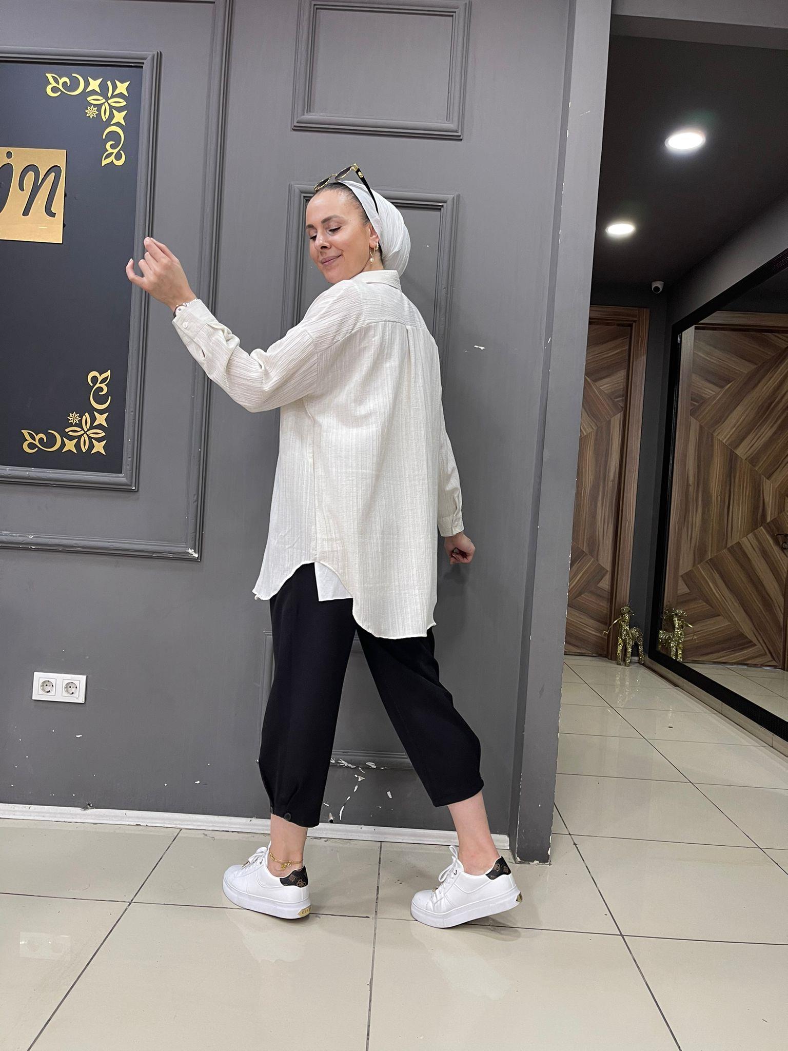 Bürümcük Oversize Gömlek Taş
