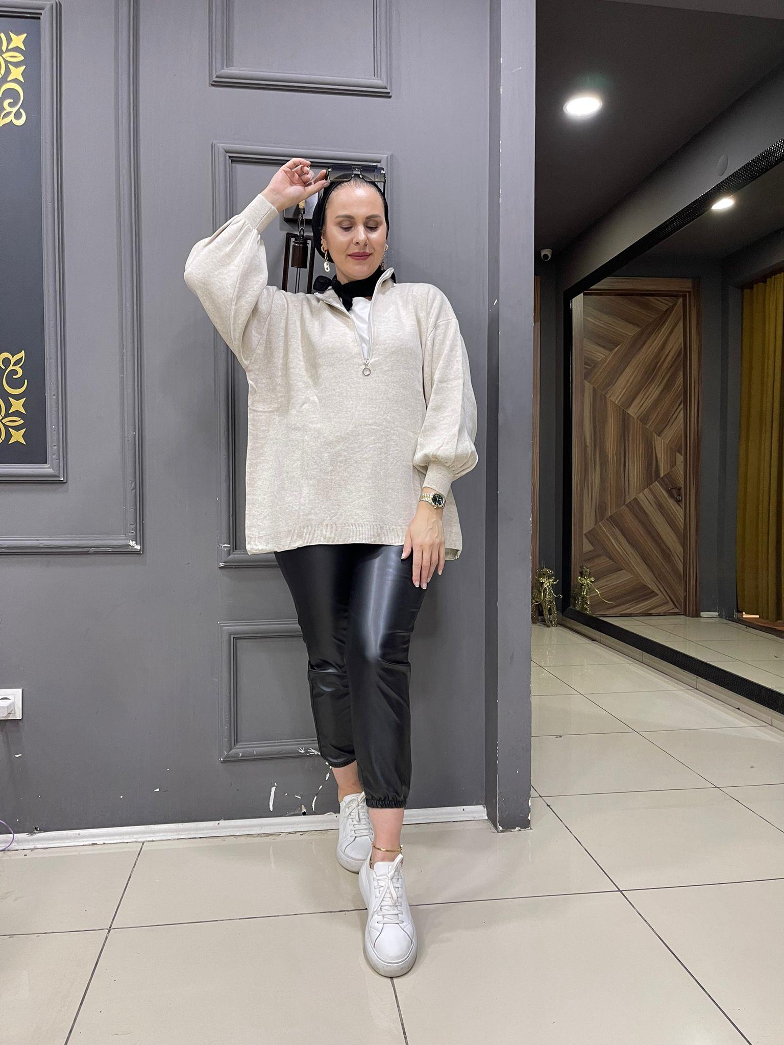 Fermuarlı Sindy Kazak Taş