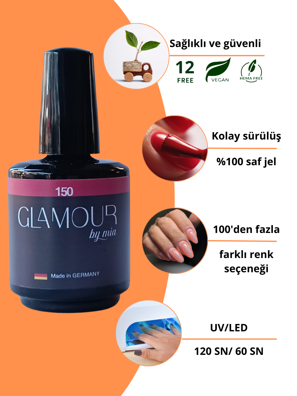 Glamour by MiaRedGlamour Kalıcı Oje 150