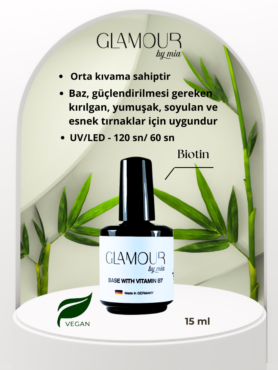 Glamour by MiaVitamin Base CoatRubber Base with Vitamin B7