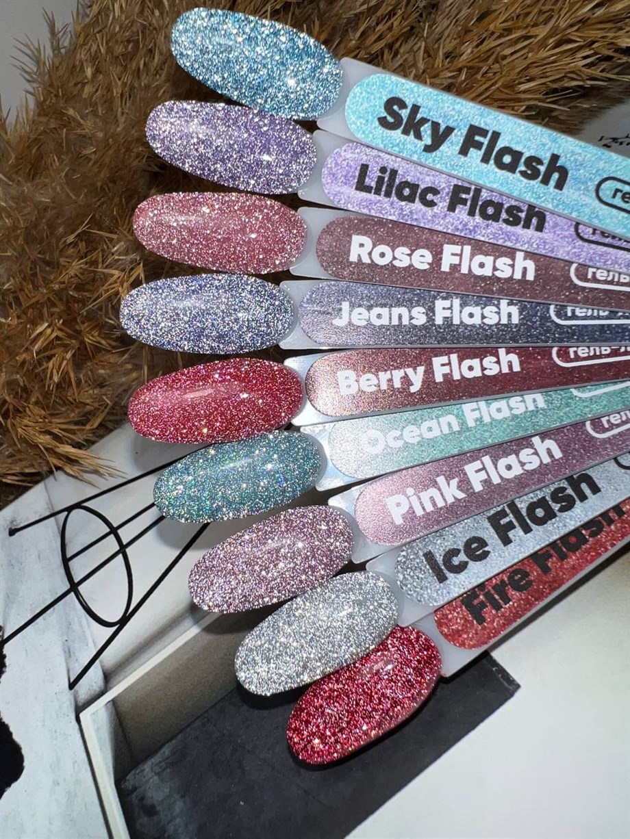 Işığı yansıtan Kalıcı oje Jeans Flash 3,5 ml (Mavi)
