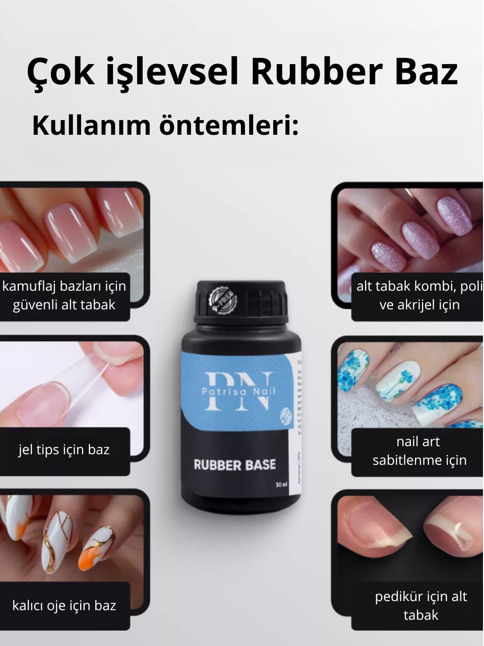 Patrisa NailBase coatRubber Base, salon boyu 30 ml