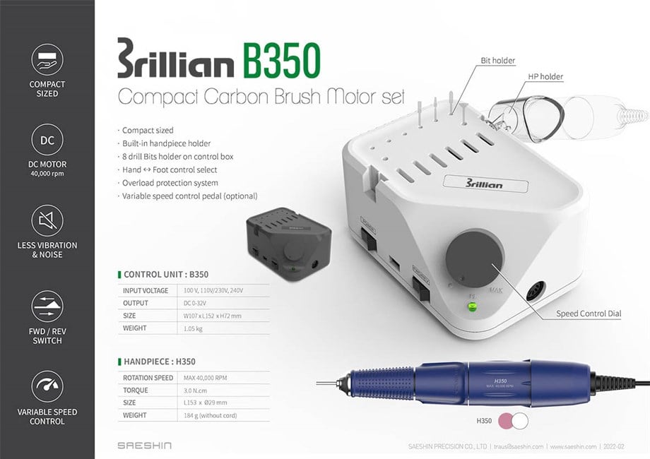 Strong B350 Saeshin Törpü Freze Makinesi 40.000 devir RPM 70 W