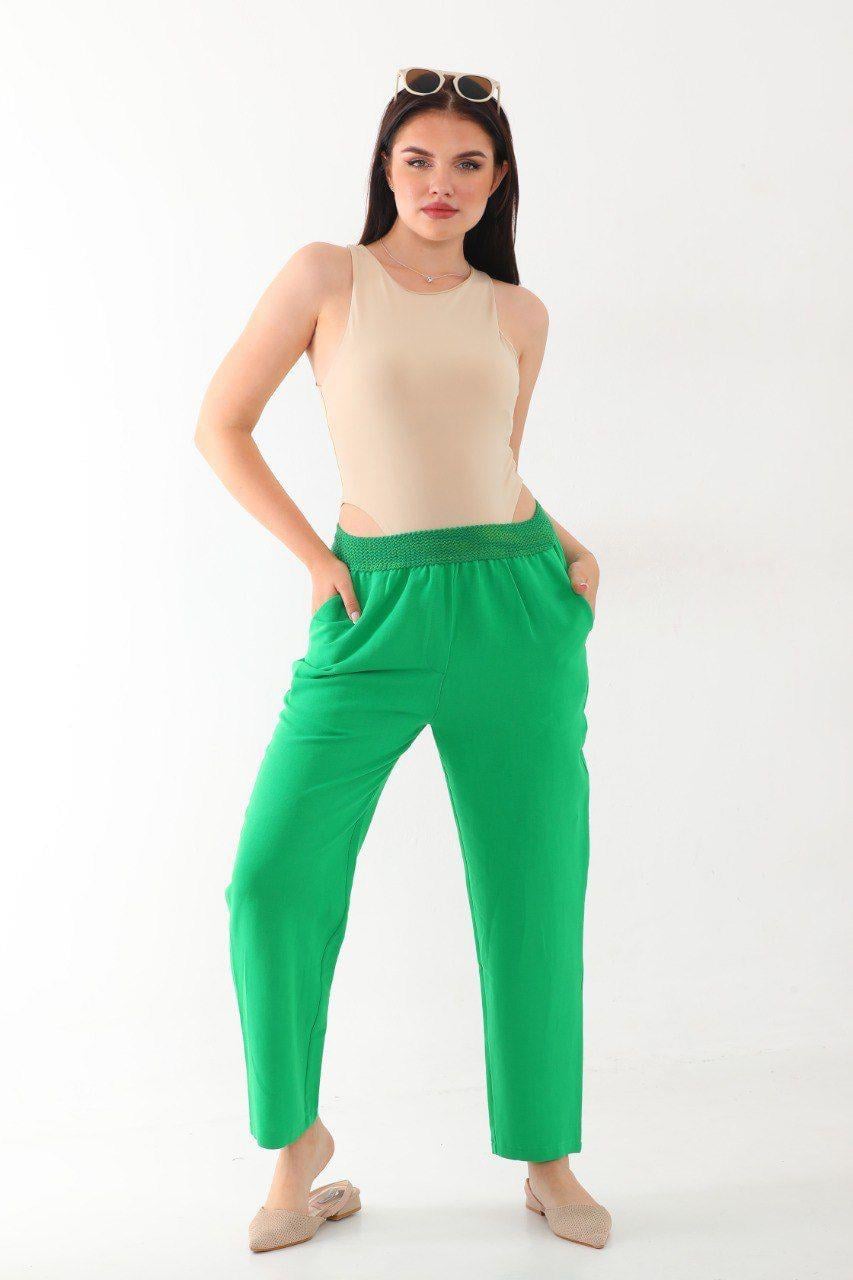 DADALİ Beli Lastikli Pantolon Benetton Yeşil