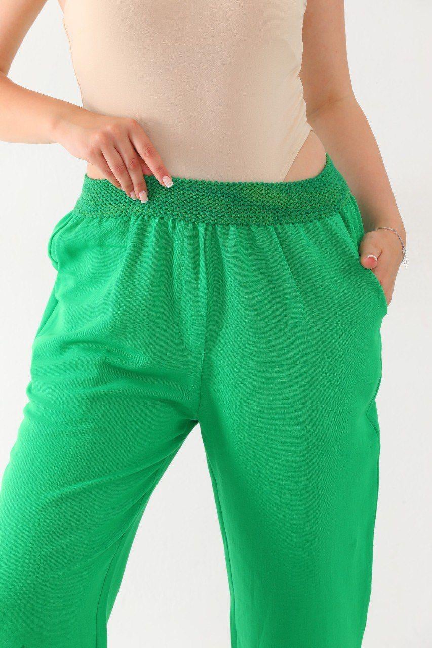 DADALİ Beli Lastikli Pantolon Benetton Yeşil