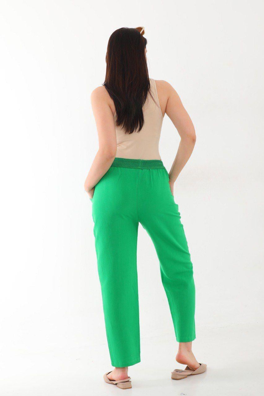 DADALİ Beli Lastikli Pantolon Benetton Yeşil