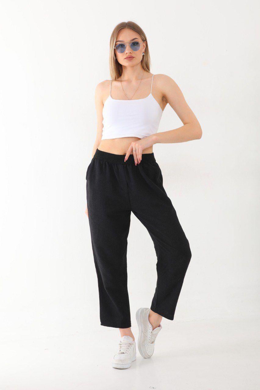 DADALİ Beli Lastikli Pantolon Siyah