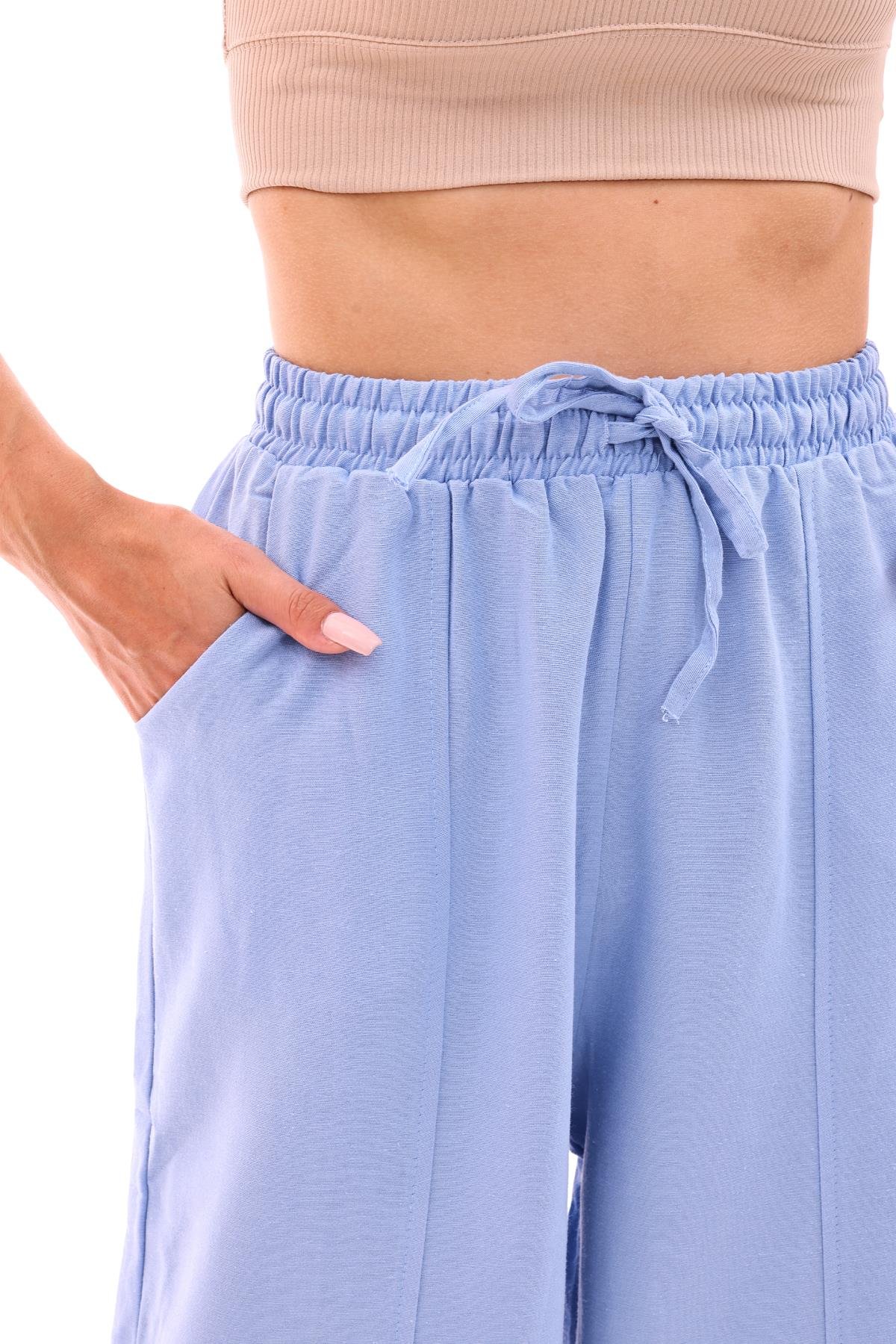 DADALİ Beli Lastikli Şalvar Pantolon Bebe Mavisi