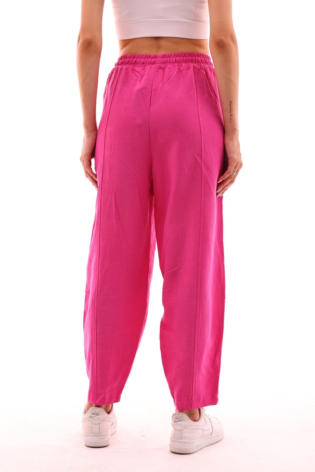 DADALİ Beli Lastikli Şalvar Pantolon Fuşya