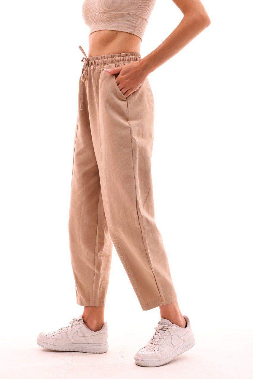 DADALİ Beli Lastikli Şalvar Pantolon Vizon