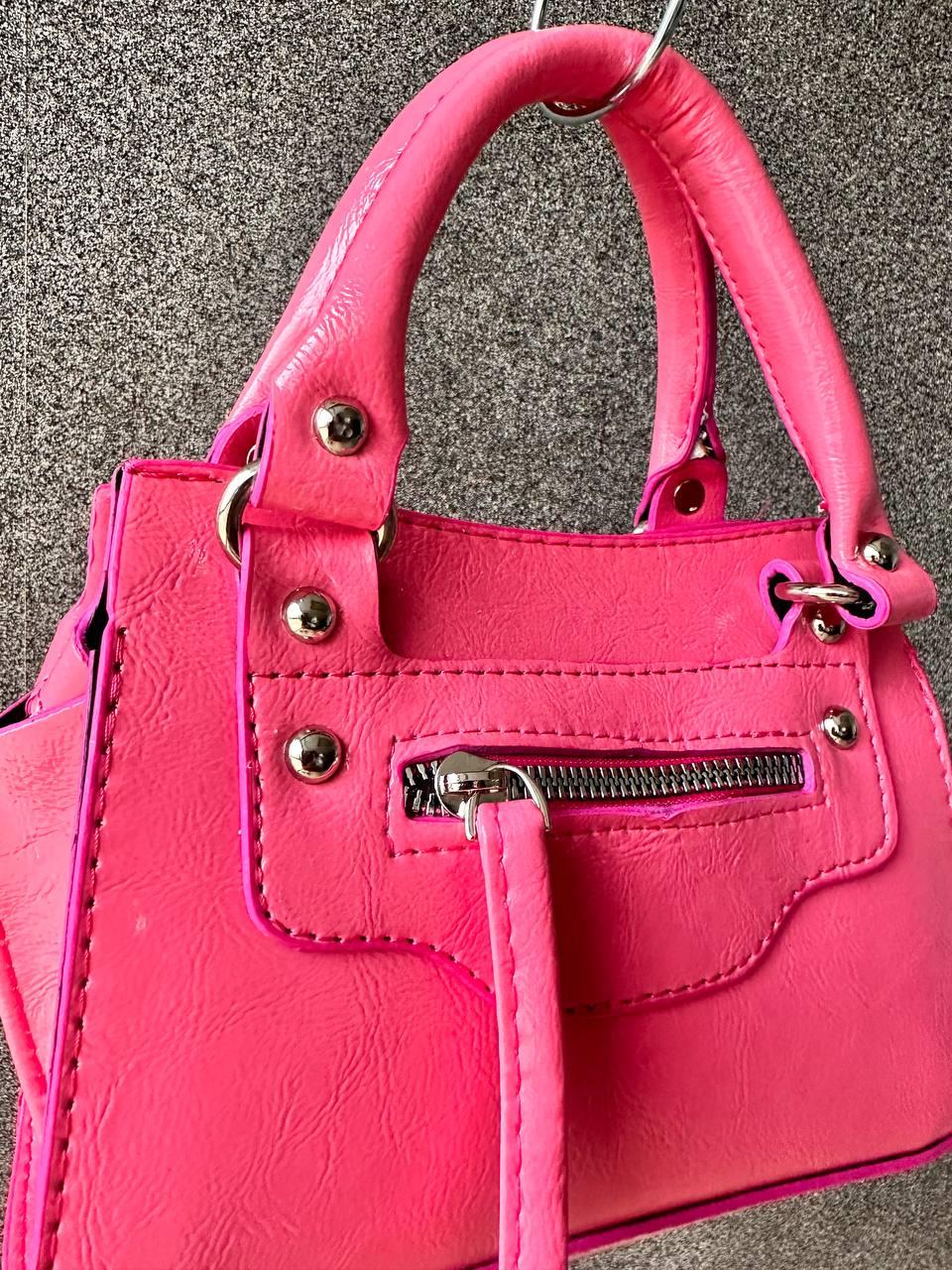 DADALİ Önden Fermuarlı Omuz ve El Çantası Pembe