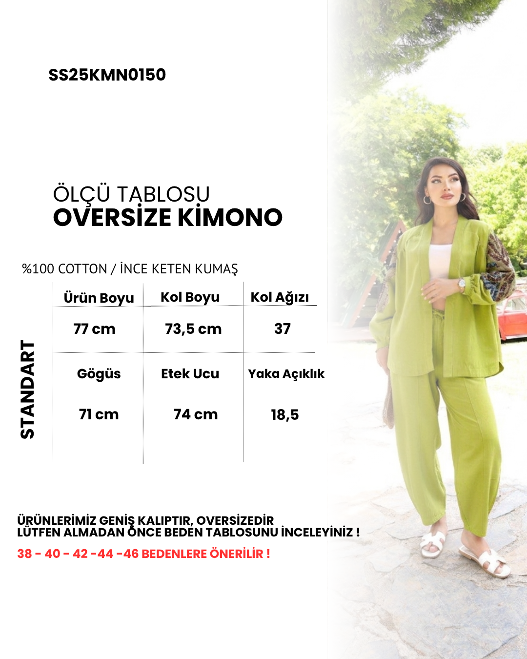 Dadali Oversize Nakışlı Keten Kimono Sİyah