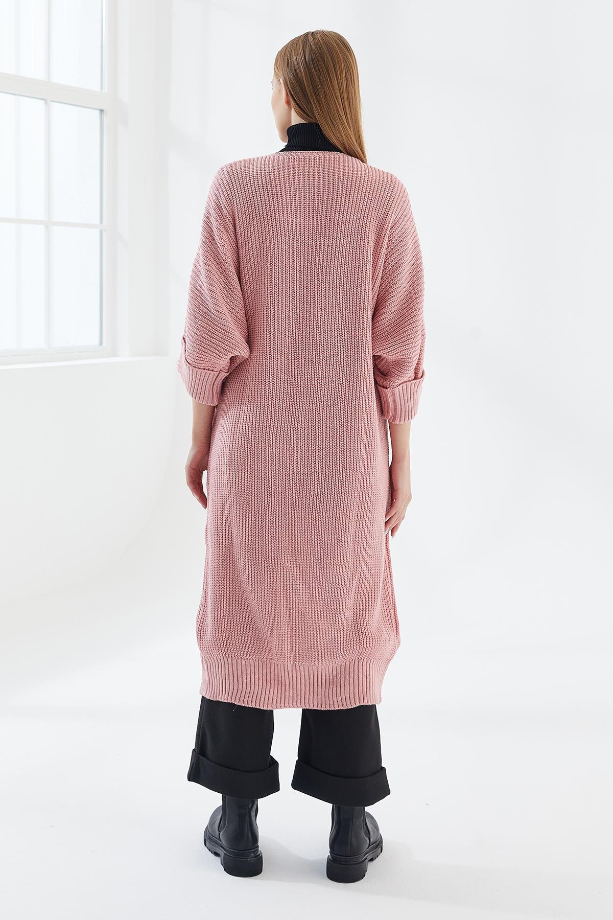 DADALİ Oversize Örme Triko Hırka Pembe