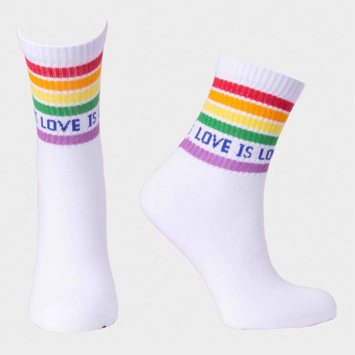 DADALİ Unisex Kolej Love Desen Kokulu Çorap Beyaz