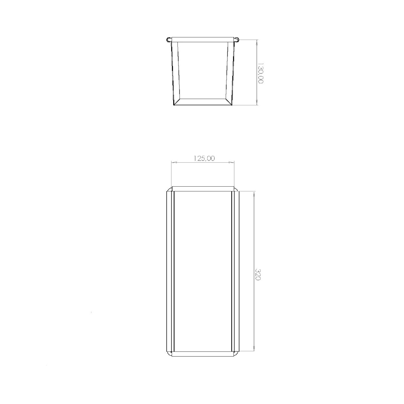 12,5x13x32 cm Ekmek Kalıbı